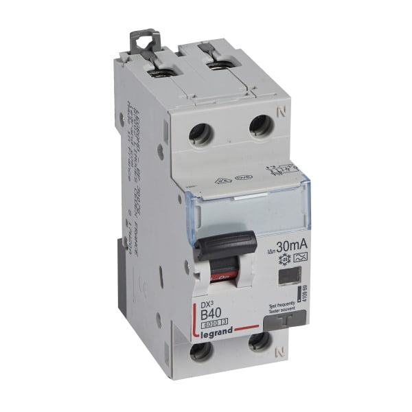 LEGRAND - DX3 FI/LS-Schalter B-Charakteristik, 40A, 1P+N, 6kA, 30mA, Typ A, 230VAC, 2TE