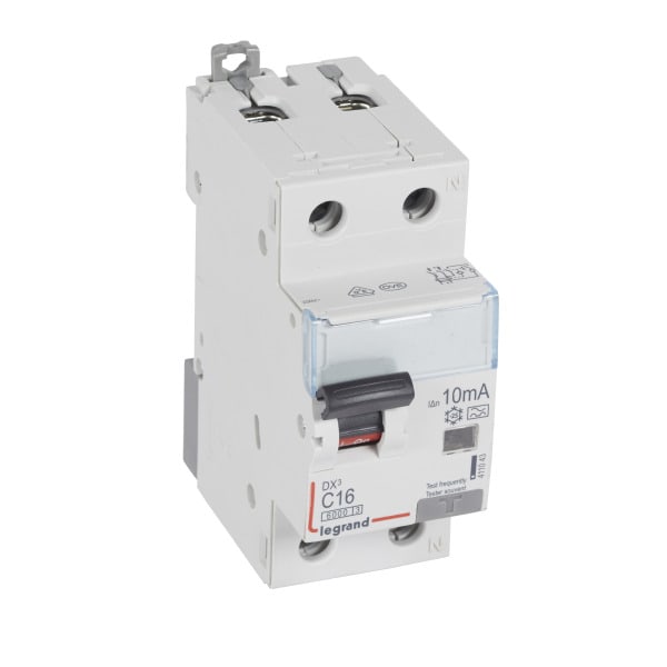 LEGRAND - DX3 FI/LS-Schalter C-Charakteristik, 16A, 1P+N, 6kA, 10mA, Typ A, 230VAC, 2TE