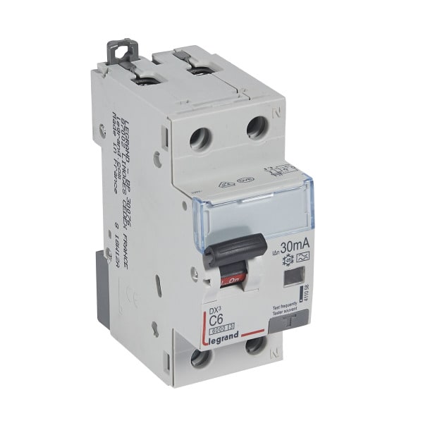 LEGRAND - DX3 FI/LS-Schalter C-Charakteristik, 6A, 1P+N, 6kA, 30mA, Typ A, 230VAC, 2TE