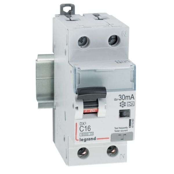 LEGRAND - DX3 FI/LS-Schalter C-Charakteristik, 13A, 1P+N, 6kA, 30mA, Typ A, 230VAC, 2TE