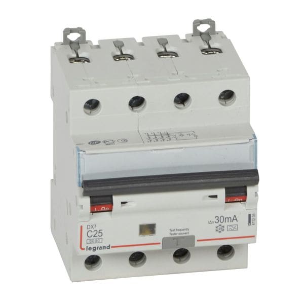 LEGRAND - DX3 FI/LS-Schalter C-Charakteristik, 25A, 4-polig, 6kA, 30mA, Typ A, 400VAC, 4TE