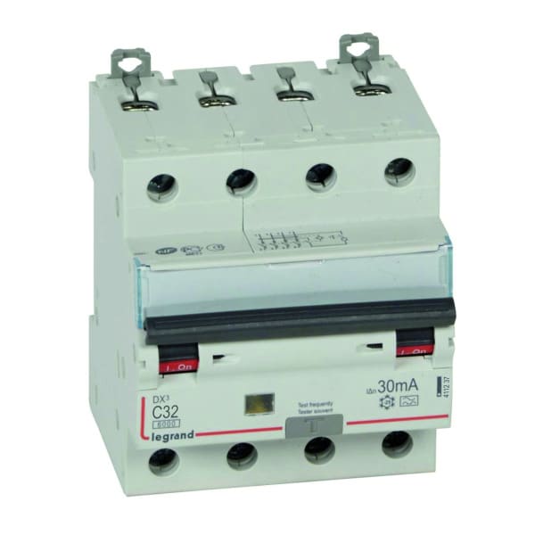 LEGRAND - DX3 FI/LS-Schalter C-Charakteristik, 32A, 4-polig, 6kA, 30mA, Typ A, 400VAC, 4TE