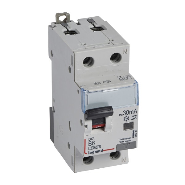 LEGRAND - DX3 FI/LS-Schalter B-Charakteristik, 6A, 1P+N, 10kA, 30mA, Typ A, 230VAC, 2TE