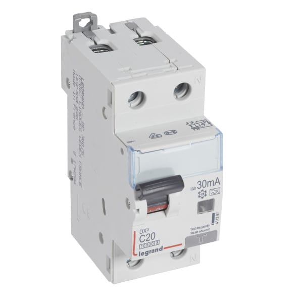 LEGRAND - DX3 FI/LS-Schalter C-Charakteristik, 20A, 1P+N, 10kA, 30mA, Typ A, 230VAC, 2TE