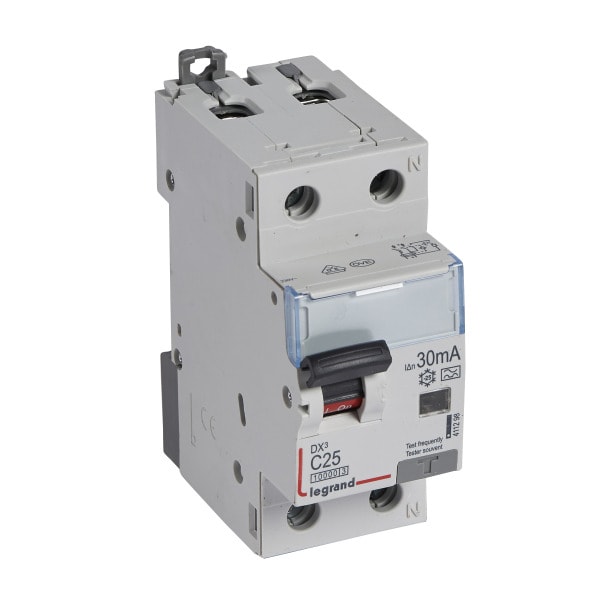 LEGRAND - DX3 FI/LS-Schalter C-Charakteristik, 25A, 1P+N, 10kA, 30mA, Typ A, 230VAC, 2TE