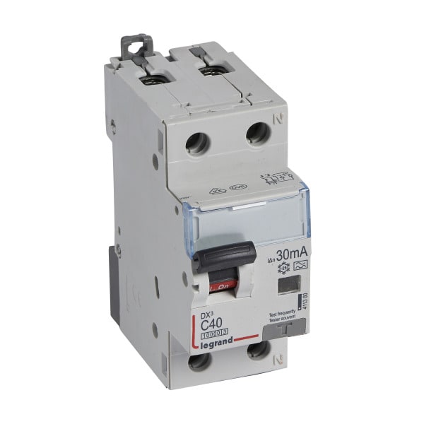 LEGRAND - DX3 FI/LS-Schalter C-Charakteristik, 40A, 1P+N, 10kA, 30mA, Typ A, 230VAC, 2TE