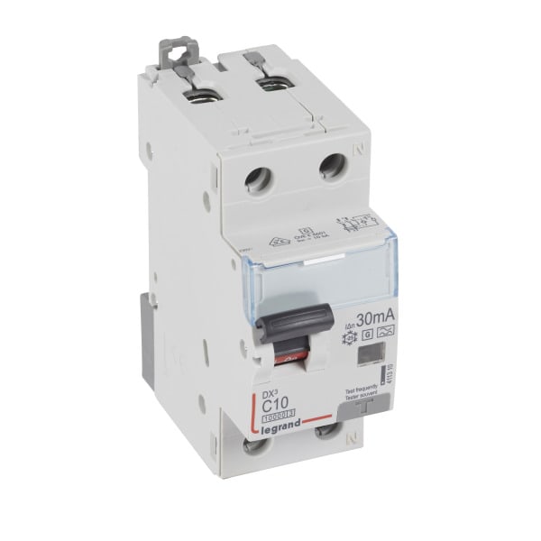 LEGRAND - DX3 FI/LS-Schalter C-Charakteristik, 10A, 1P+N, 10kA, 30mA, Typ F-G, 230VAC, 2TE