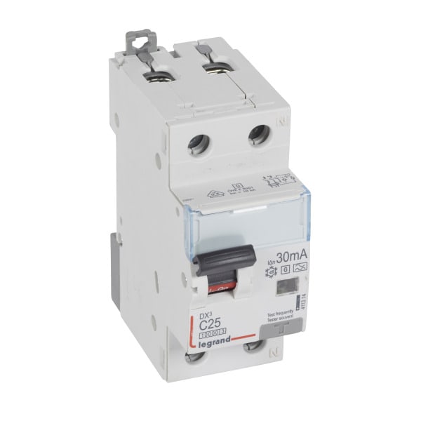 LEGRAND - DX3 FI/LS-Schalter C-Charakteristik, 25A, 1P+N, 10kA, 30mA, Typ F-G, 230VAC, 2TE