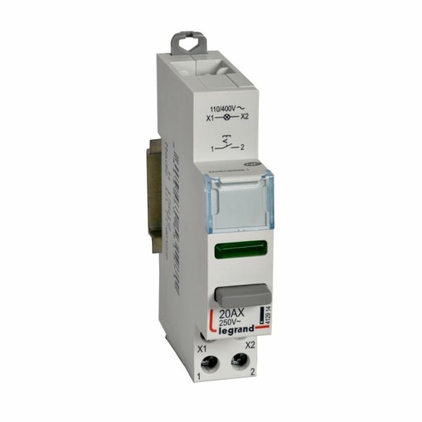 LEGRAND - Druckschalter CX3 20A 1 Schließer+LED Grün 110/400VAC/DC,Gebrauchskat.AC-12,1TE