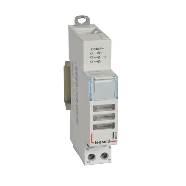 LEGRAND - Meldeleuchten CX3, LED, 3 Phasen-Kontrolle (3x Farblos), 230/400 VAC, 1TE