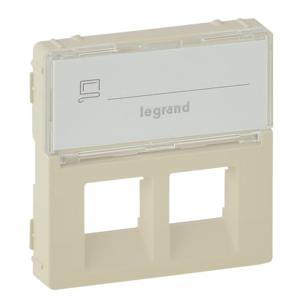 LEGRAND - Valena Life Abdeckung RJ11/RJ45 mit Beschriftungsfeld 2-fach Farbe: Mandelweiß