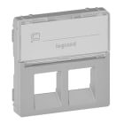 LEGRAND - Valena Life Abdeckung RJ11/RJ45 mit Beschriftungsfeld 2-fach Farbe: Aluminium