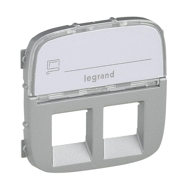 LEGRAND - Valena Allure Abdeckung RJ11/RJ45 mit Beschriftungsfeld 2-fach Farbe: Aluminium