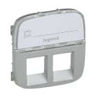 LEGRAND - Valena Allure Abdeckung RJ11/RJ45 mit Beschriftungsfeld 2-fach Farbe: Aluminium
