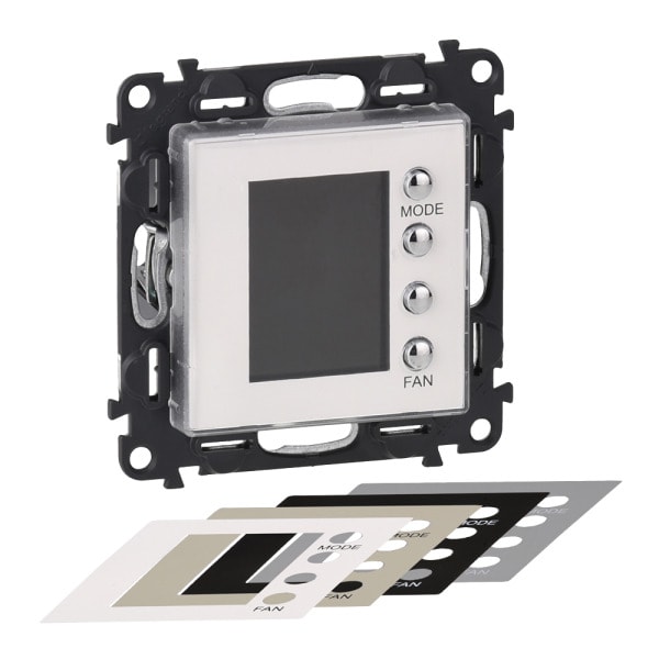 LEGRAND - Unterputz-Thermostat für MyHome mit beleuchtetem Display, 2-modulig.