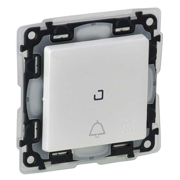 LEGRAND - Valena Life Taster beleuchtet mit Glockensymbol IP44 Farbe: Ultraweiß