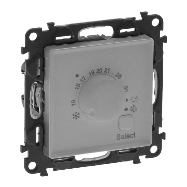 LEGRAND - Valena Life Elektronisches Raumthermostat mit Wechselkontakt Farbe: Aluminium
