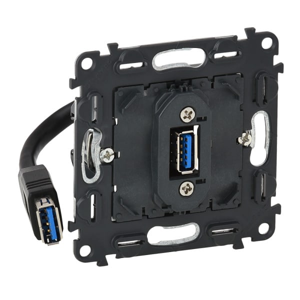 LEGRAND - Valena IN’MATIC, USB-Datendose mit Kabel USB 3.0, inkl. Kabel (Länge: 15 cm)