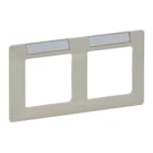 LEGRAND - Valena Life 2-fach Rahmen mit Beschriftungsfeld Farbe: Mandelweiß/Chrom