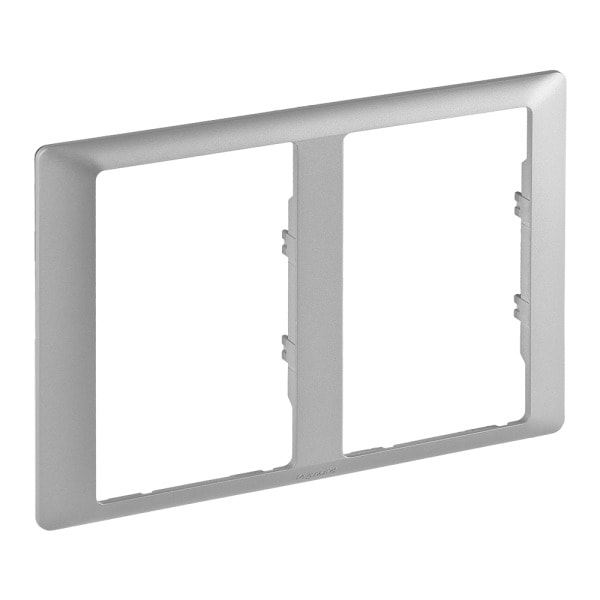 LEGRAND - Valena Life Spezielle Abdeckrahmen für Doppelsteckdosen 2-fach. Farbe: Aluminium