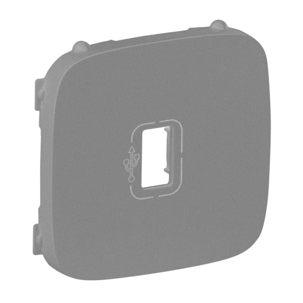 LEGRAND - USB-Dose-Abdeckung für das Schalterprogramm VALENA ALLURE, Farbe: Aluminium