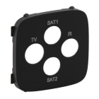 LEGRAND - TV-R-SAT-SAT-Abdeckung für das Schalterprogramm VALENA ALLURE, Farbe: Schwarz