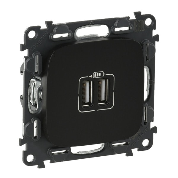 LEGRAND - Valena Allure USB-Ladedose 2400mA Farbe: Schwarz