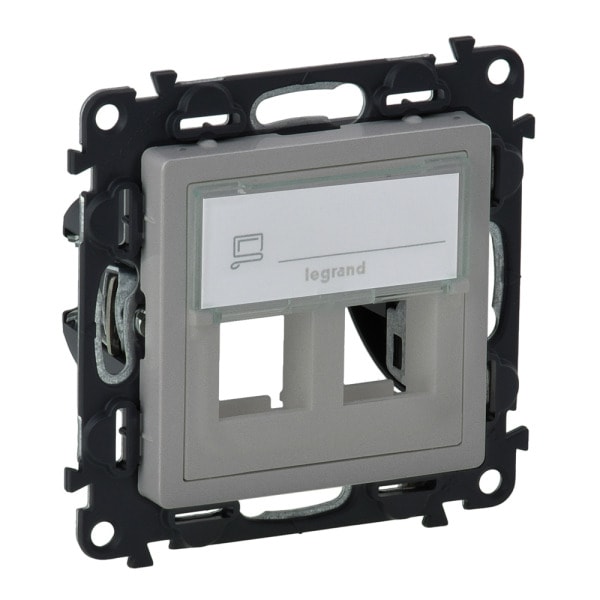 LEGRAND - Valena Life Keystone-Adapter, 2-fach. Farbe: Aluminium