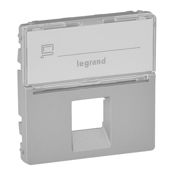 LEGRAND - Valena Life Abdeckung RJ11/RJ45 mit Beschriftungsfeld 1-fach Farbe: Aluminium