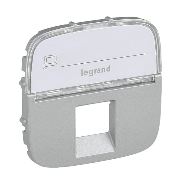 LEGRAND - Valena Allure Abdeckung RJ11/RJ45 mit Beschriftungsfeld 1-fach Farbe: Aluminium
