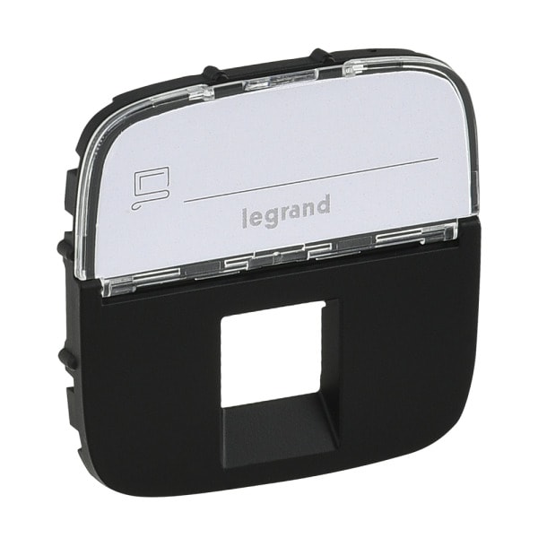 LEGRAND - Valena Allure Abdeckung RJ11/RJ45 mit Beschriftungsfeld 1-fach Farbe: Schwarz