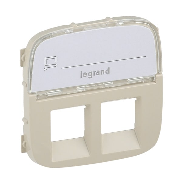 LEGRAND - Valena Allure Abdeckung RJ11/RJ45 mit Beschriftungsfeld 2-fach Farbe: Mandelweiß