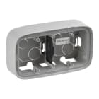 LEGRAND - Valena Allure Aufputz-Gehäuse 2-fach Farbe: Aluminium