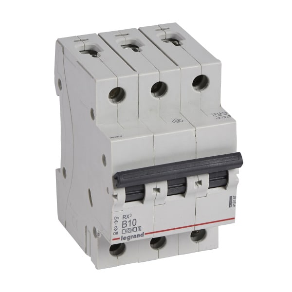 LEGRAND - RX3 Leitungsschutzschalter B-Charakteristik, 10A, 3-polig, 6kA, 400VAC, 3TE