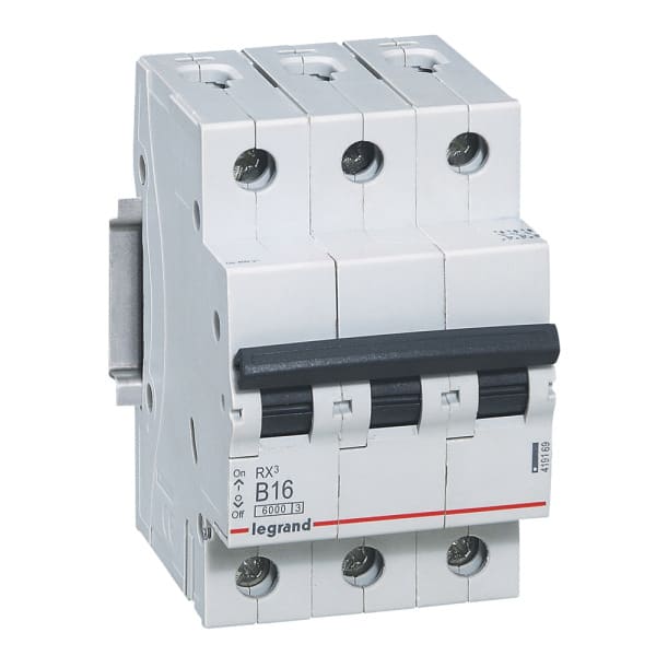 LEGRAND - RX3 Leitungsschutzschalter B-Charakteristik, 16A, 3-polig, 6kA, 400VAC, 3TE