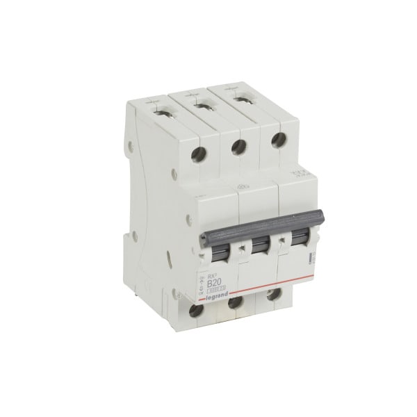 LEGRAND - RX3 Leitungsschutzschalter B-Charakteristik, 20A, 3-polig, 6kA, 400VAC, 3TE