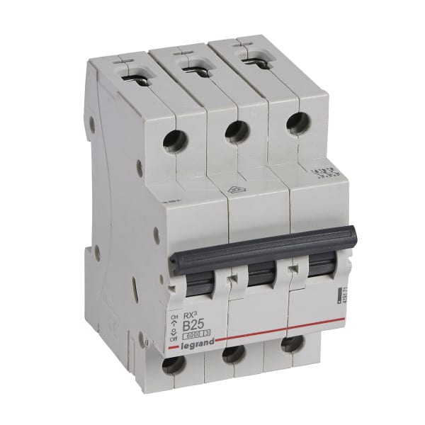 LEGRAND - RX3 Leitungsschutzschalter B-Charakteristik, 25A, 3-polig, 6kA, 400VAC, 3TE