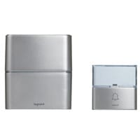 LEGRAND - Funk Gong Set Premium MP3 LED Gong, Klingeltaster,30 Melodien Farbe: Aluminium