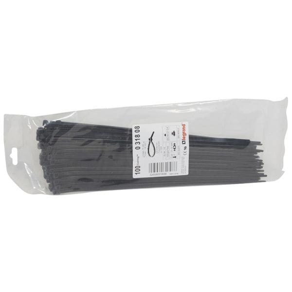 LEGRAND - Kabelbinder Colring, schwarz, innenverzahnt, 4,6 x 280 mm(BxL), UV-beständig