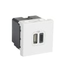 LEGRAND - Mosaic 2xUSB A+C 2-modulig 3A Farbe: Ultraweiß