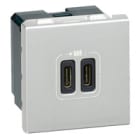 LEGRAND - Mosaic 2xusb-C 2-modulig 3A Farbe: Aluminium