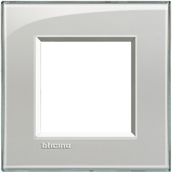 BTICINO - Abdeckrahmen LIVINGLIGHT: 1-fach, 2 Module, Farbe: Eisgrau