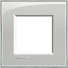 BTICINO - Abdeckrahmen LIVINGLIGHT: 1-fach, 2 Module, Farbe: Eisgrau