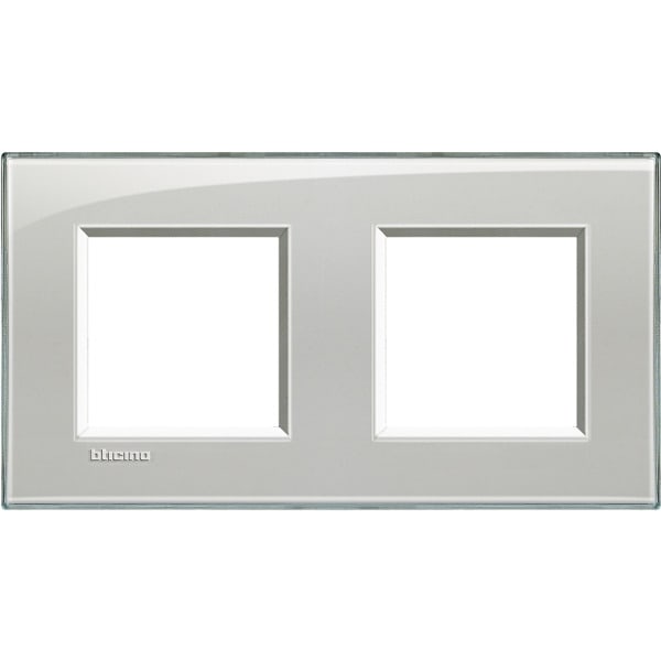BTICINO - Abdeckrahmen LIVINGLIGHT: 2-fach, 2 + 2 Module, Farbe: Eisgrau