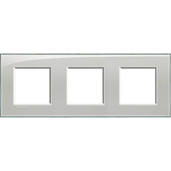 BTICINO - Abdeckrahmen LIVINGLIGHT: 3-fach, 2 + 2 + 2 Module, Farbe: Eisgrau