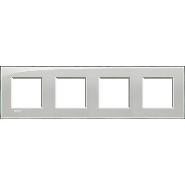 BTICINO - Abdeckrahmen LIVINGLIGHT: 4-fach, 2 + 2 + 2 + 2 Module, Farbe: Eisgrau