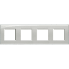 BTICINO - Abdeckrahmen LIVINGLIGHT: 4-fach, 2 + 2 + 2 + 2 Module, Farbe: Eisgrau