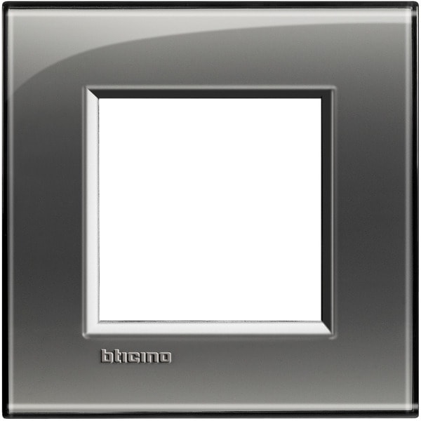BTICINO - Abdeckrahmen LIVINGLIGHT: 1-fach, 2 Module, Farbe: Rauchgrau