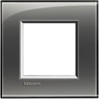 BTICINO - Abdeckrahmen LIVINGLIGHT: 1-fach, 2 Module, Farbe: Rauchgrau
