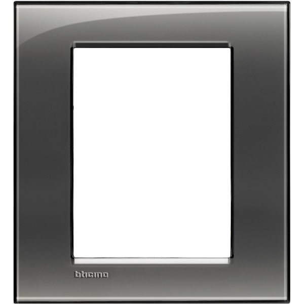 BTICINO - Abdeckrahmen LIVINGLIGHT für Kompaktinstallation, 3+3 Module, Farbe: Rauchgrau